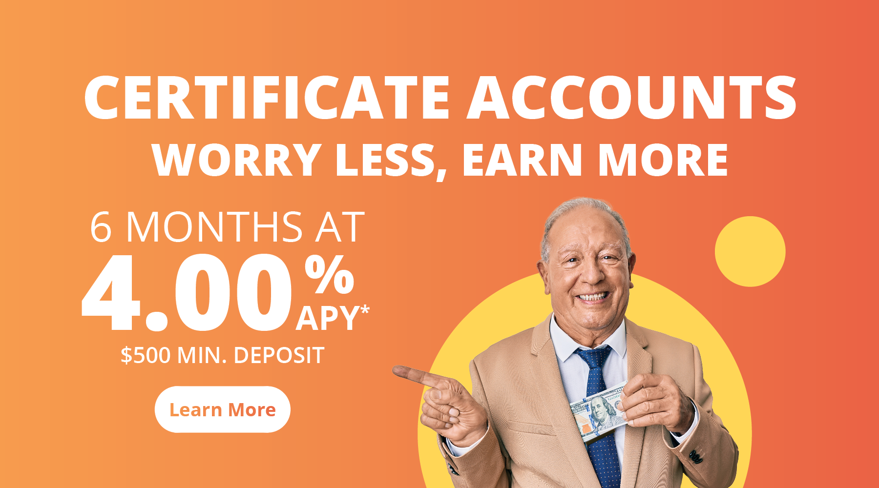 Certificate accounts, earn more worry less
